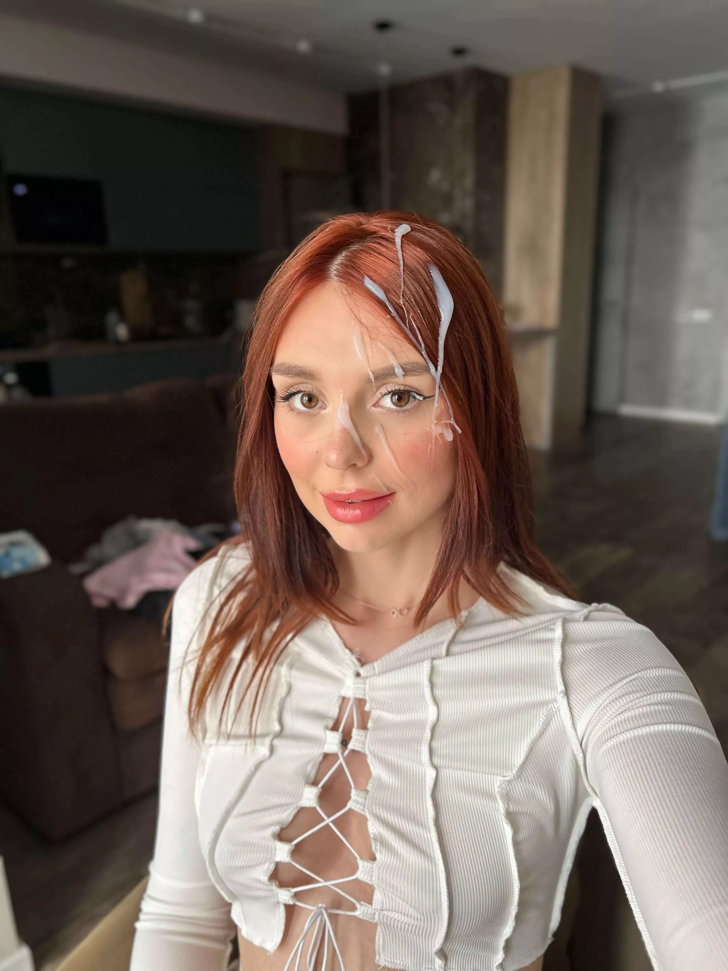 Daddy likes my cum selfie