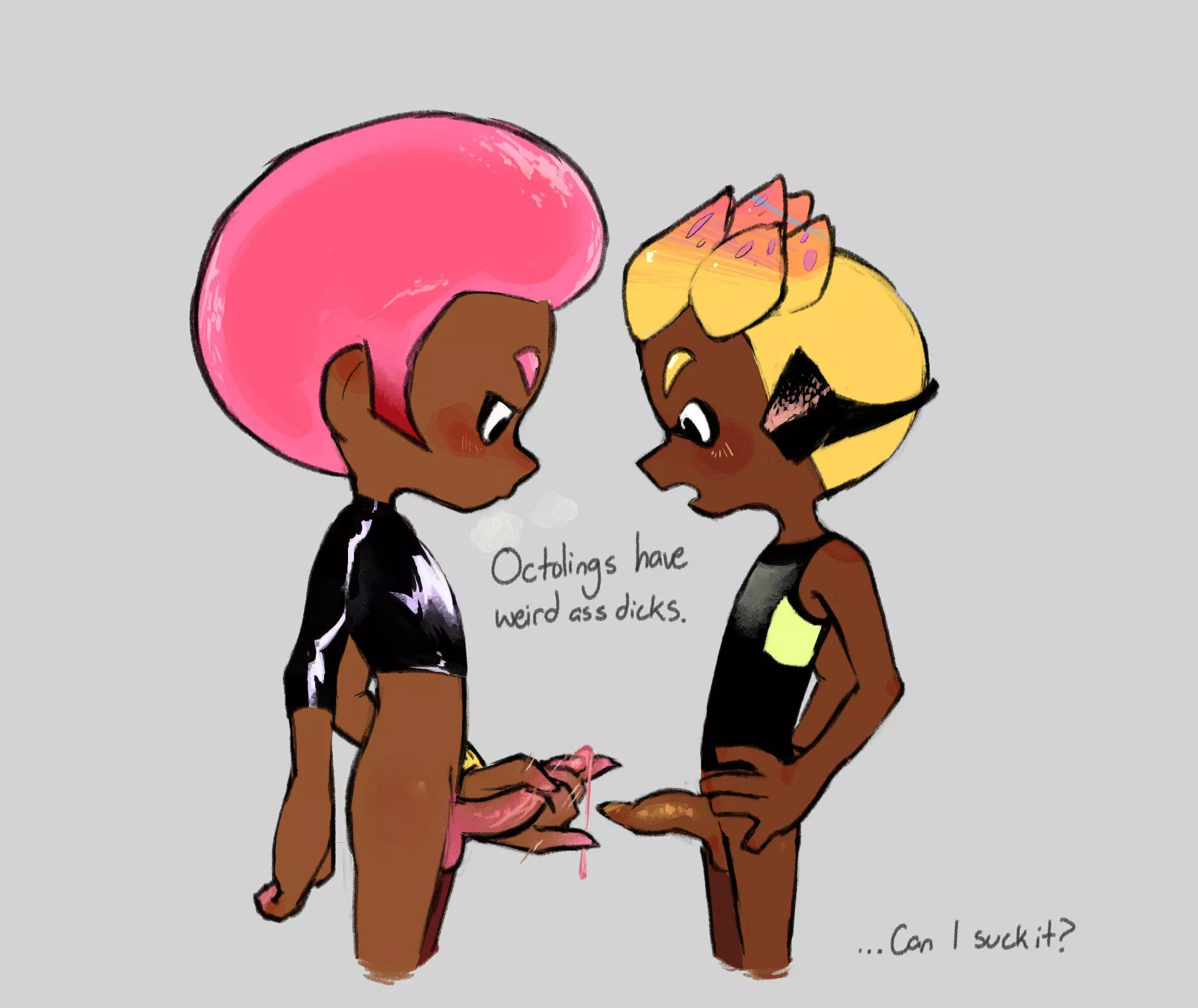 Do you guys think inklings and octoling have different looking penises? (Chubbylust) 