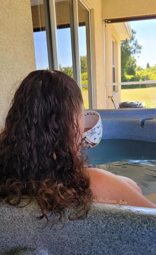 Evening coffee and a soak