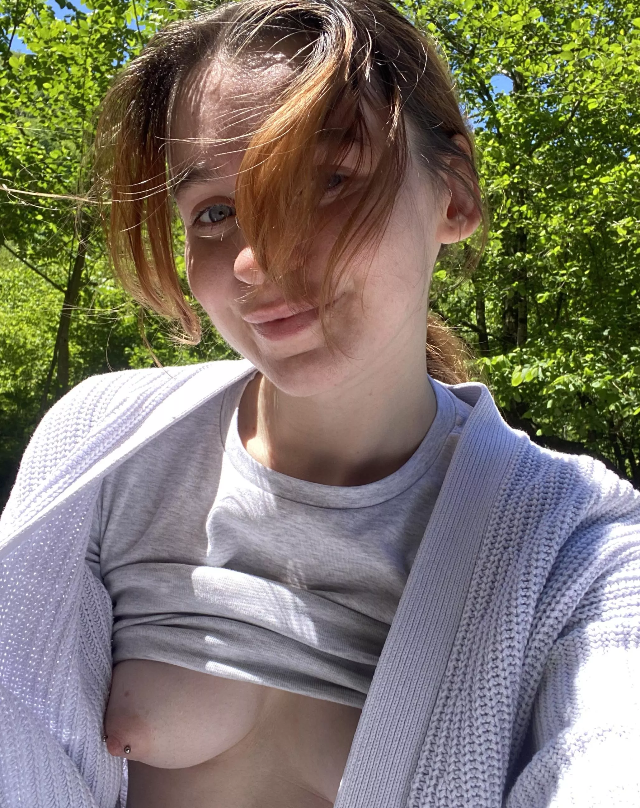 Flashing my tits on the street