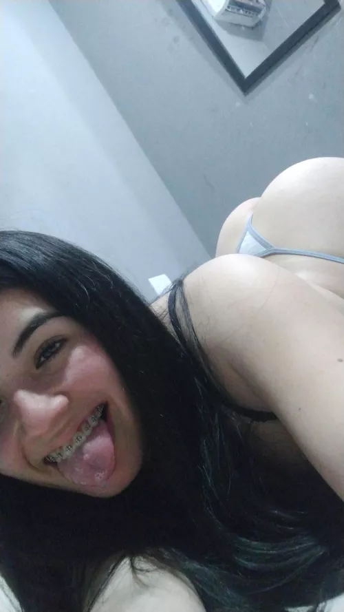 my braces with a little cum sorry