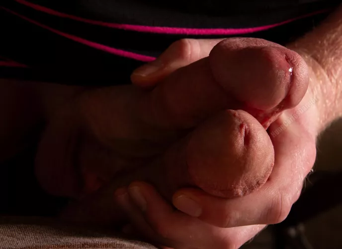 Rubbing cocks and leaking precum