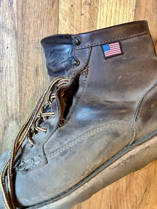 Danner Moc Toe. Falling apart
