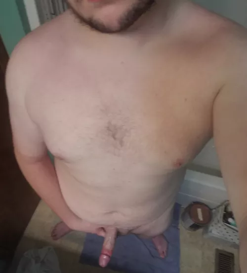 got hard before showering