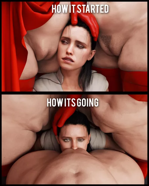 (I hope porn memes are allowed here) Rey captured by sandreiio