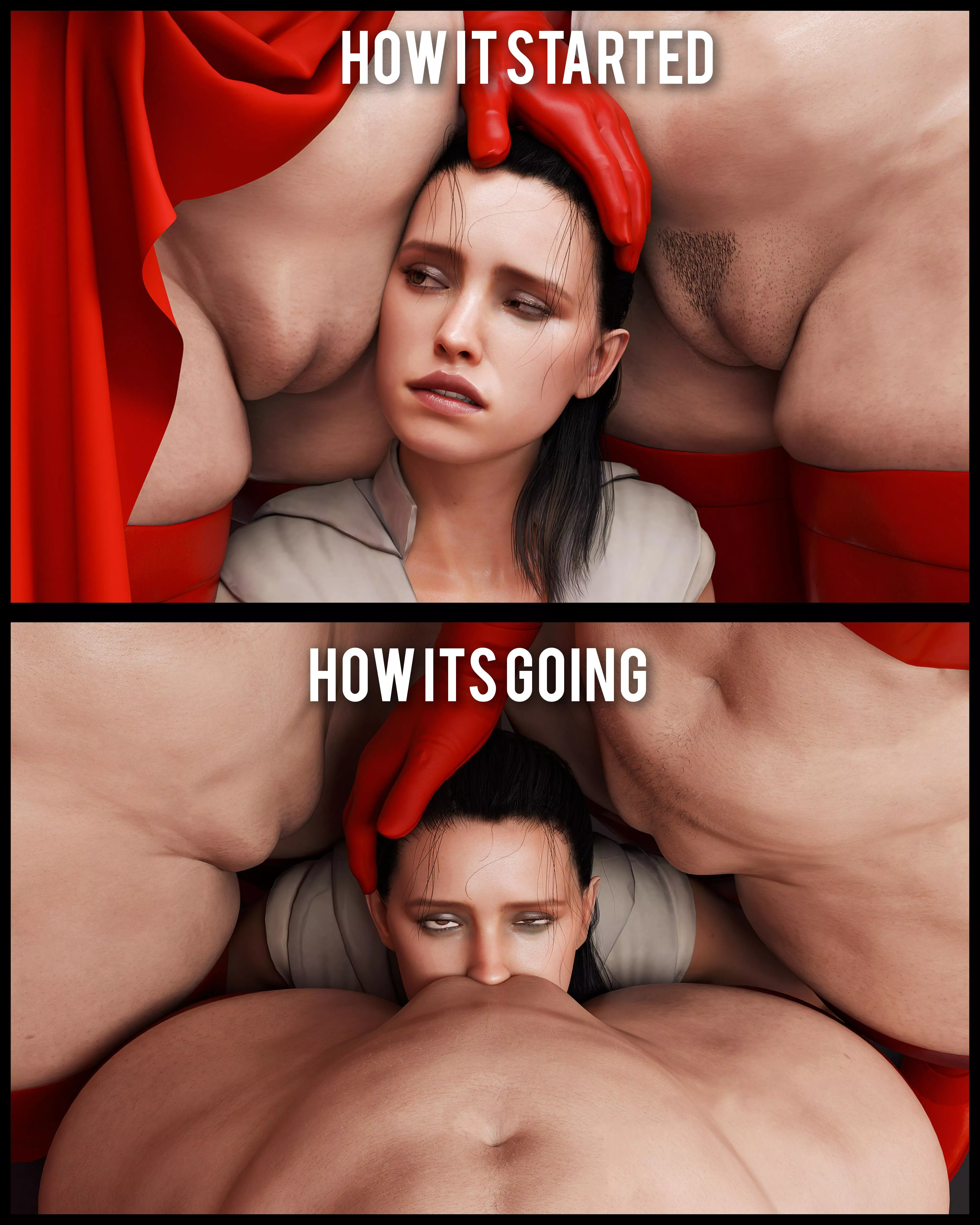 (I hope porn memes are allowed here) Rey captured by sandreiio