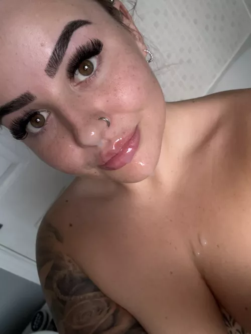 Smiling because of the big load on my face