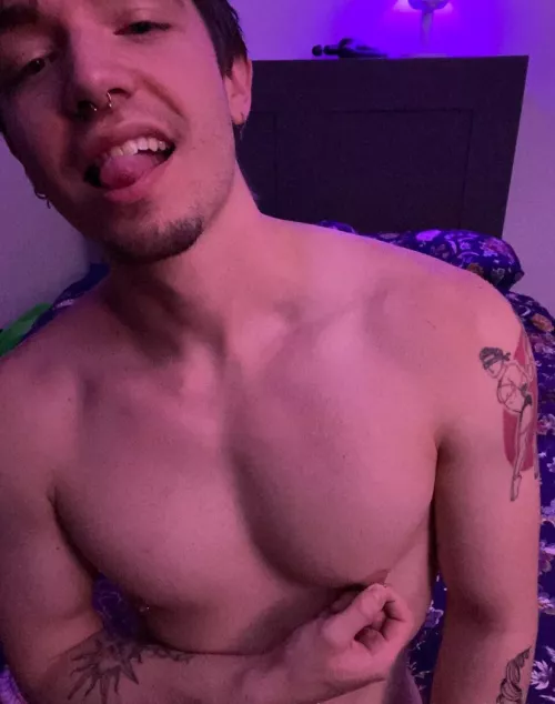 [26]Who wants to suck on my chest?