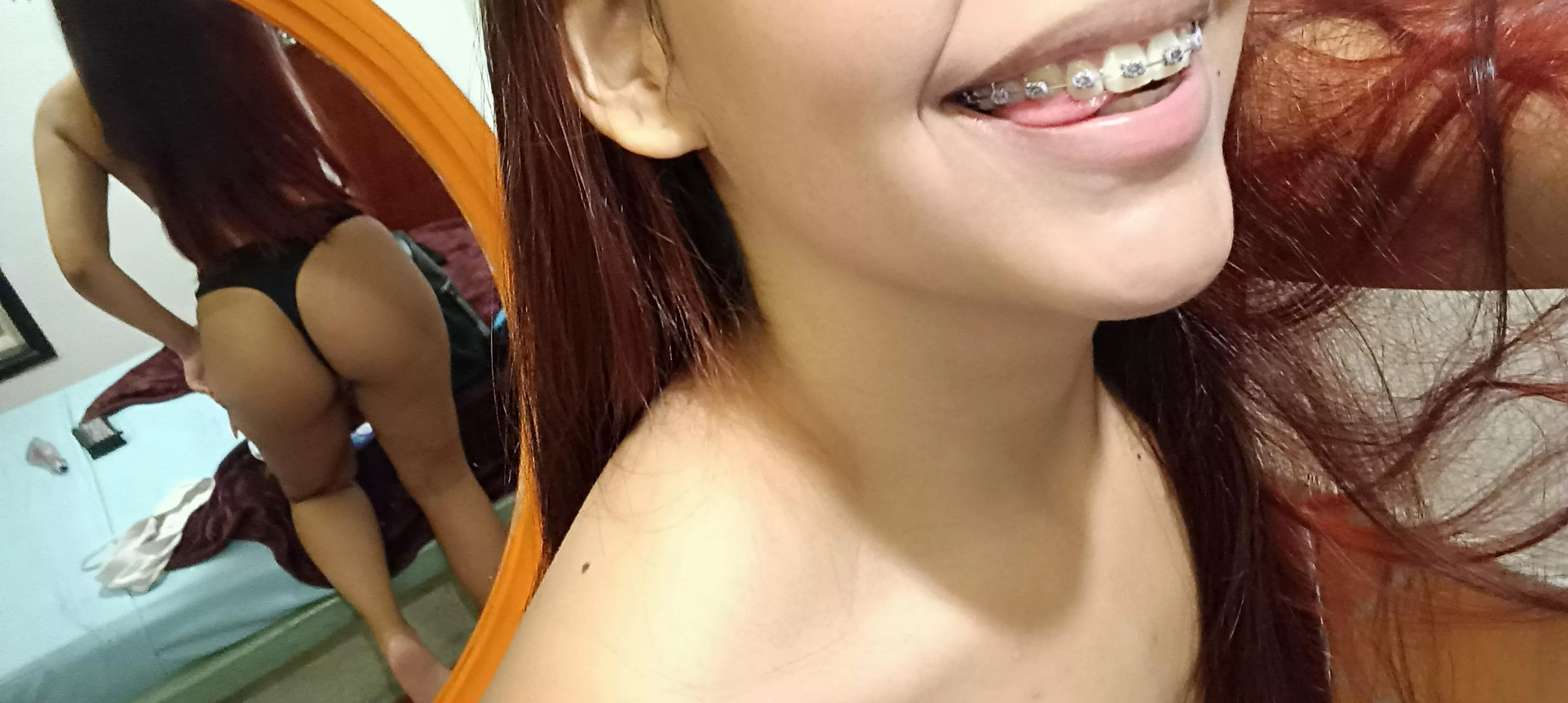 Cum on my braces and my ass