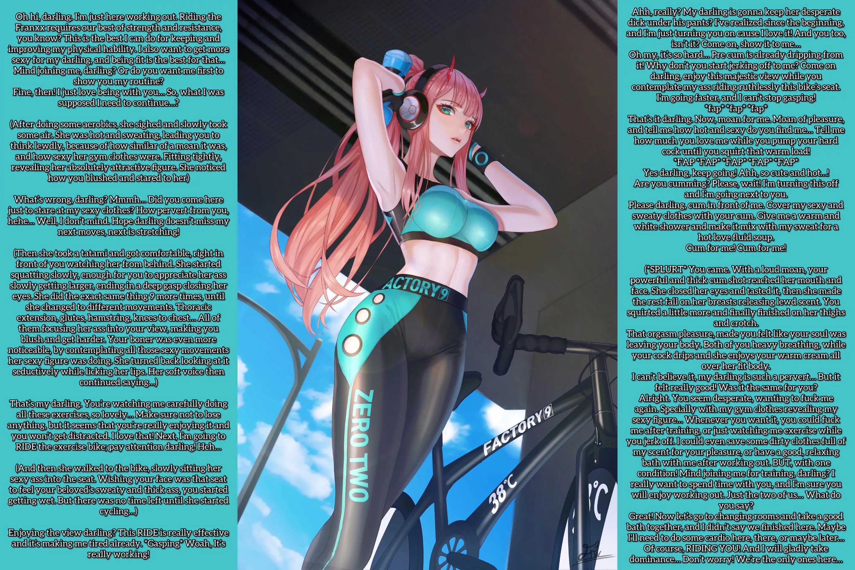 Fitness Zero Two [Long remaster] [Narration] [Hot gym girl] [Invitation] [Gentle femdom] [Teasing] [Male POV] [Masturbation] [Fluids mentioned] [Implied sex] [Loving & kinky girlfriend]