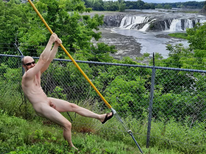 Hanging around by the cohoes falls