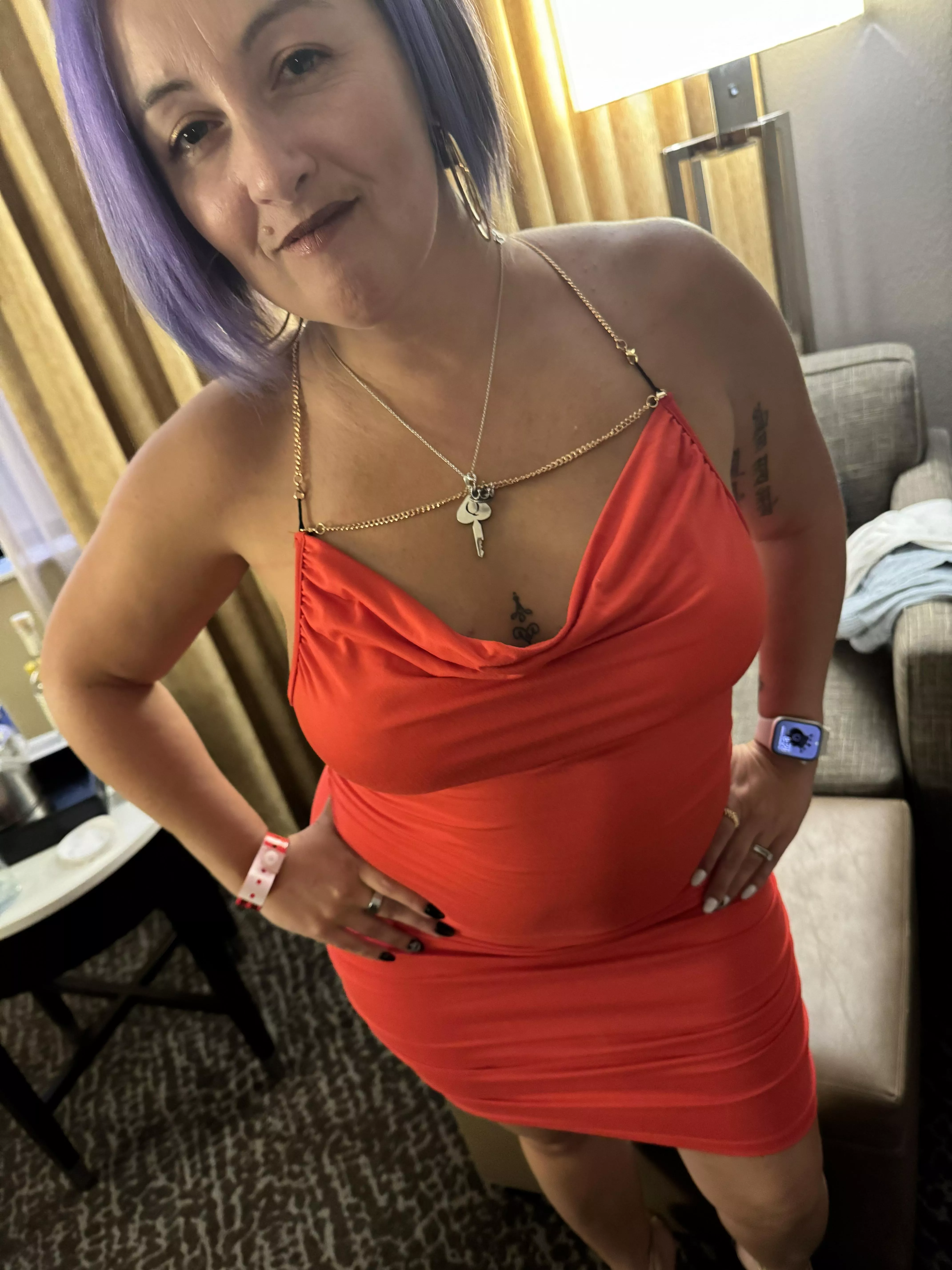 I’m really enjoying my purple hair… it makes me feel really sexy