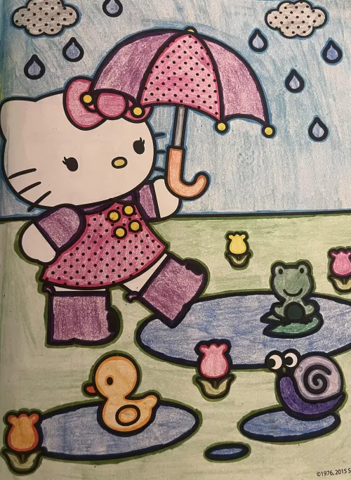 Stayed home from work for a much needed mental health day and decided to color while I waited for Dada to get back 🙂‍↕️🩷