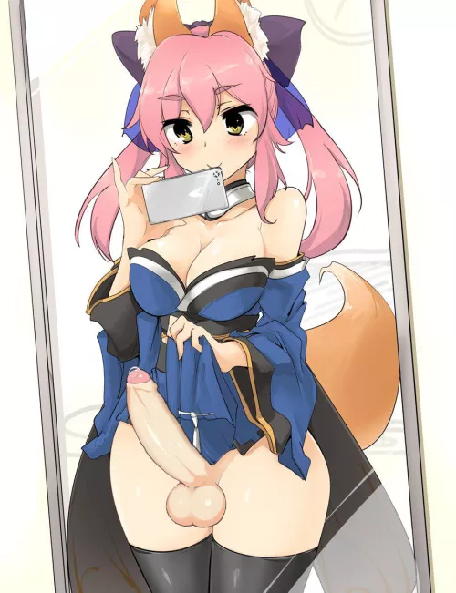 Tamamo has a cute cock