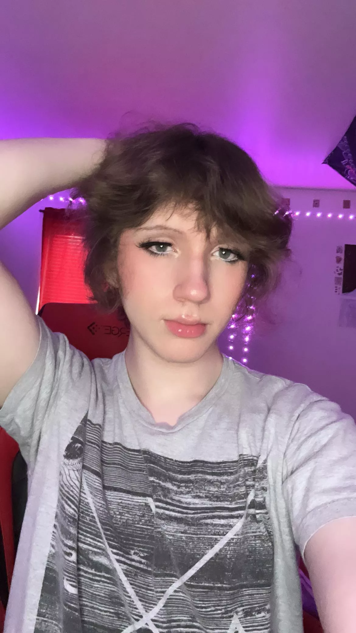 Thought I looked cute holding my hair back!