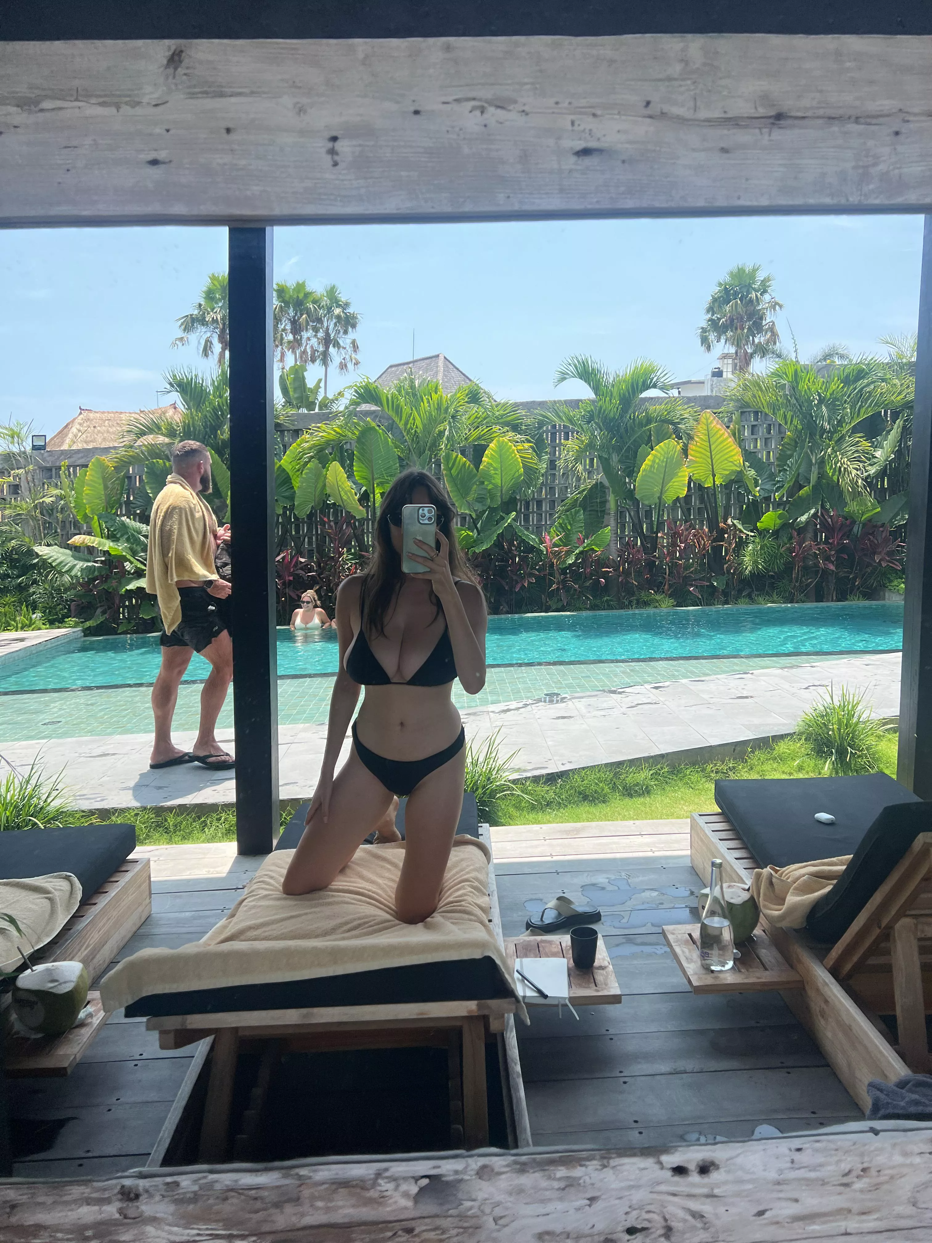 What's a vacation without a black swimsuit 