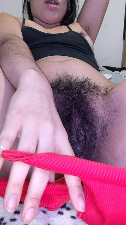 All hairy so your tongue gets tired of licking all over my body... Will you still be hungry when you get my wild hairy pussy 