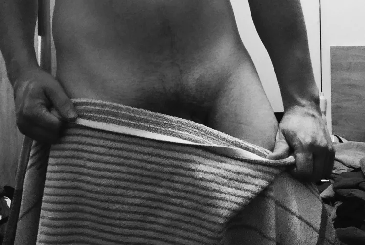 Barely holding my towel 
