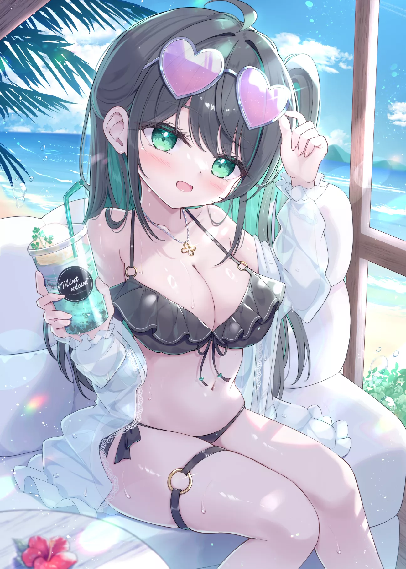 Drinking at the beach
