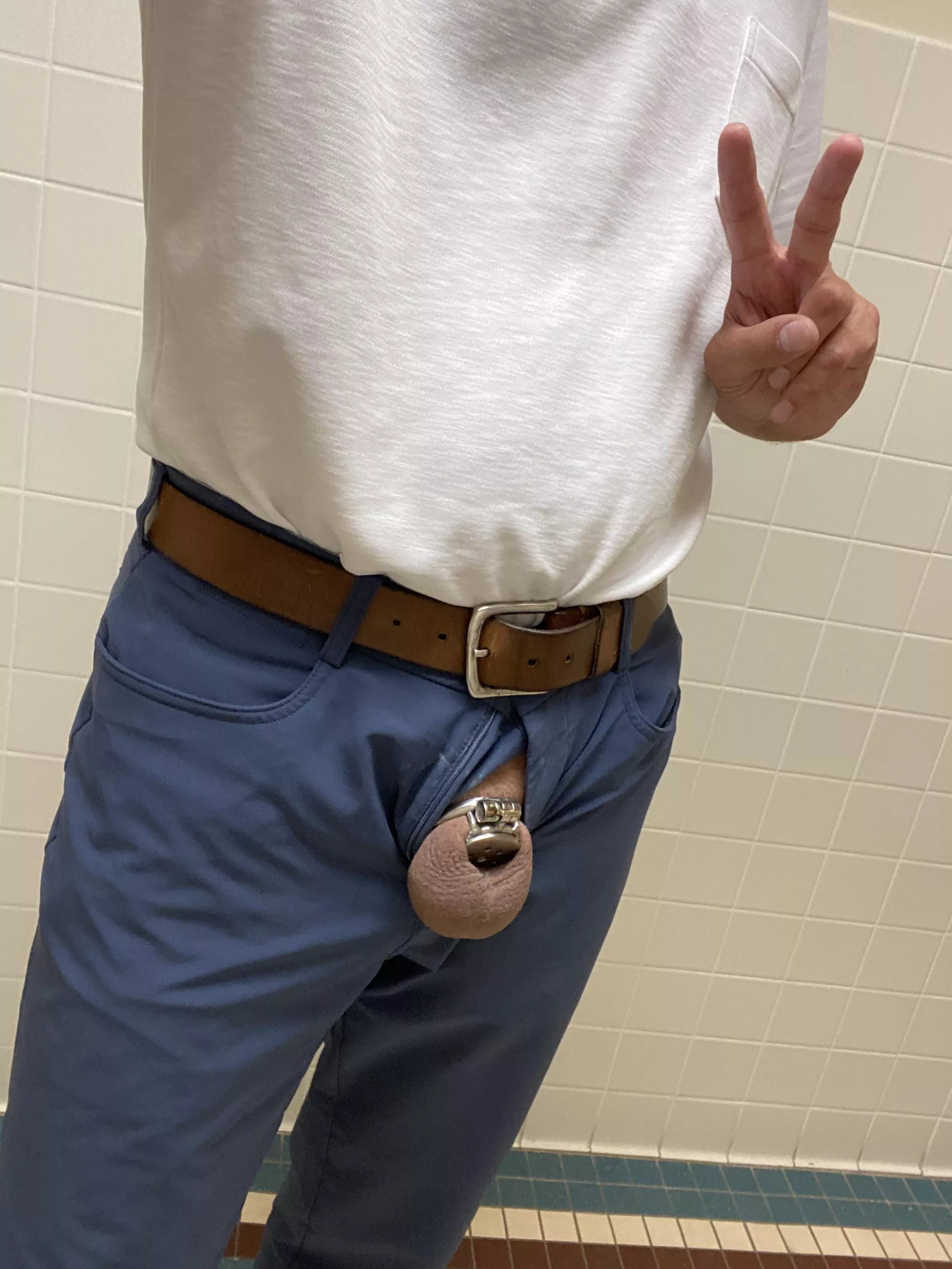 Just your typical Thursday at work. Anyone else out there with a caged secret in their pants? 