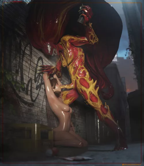 Scream symbiote and MJ