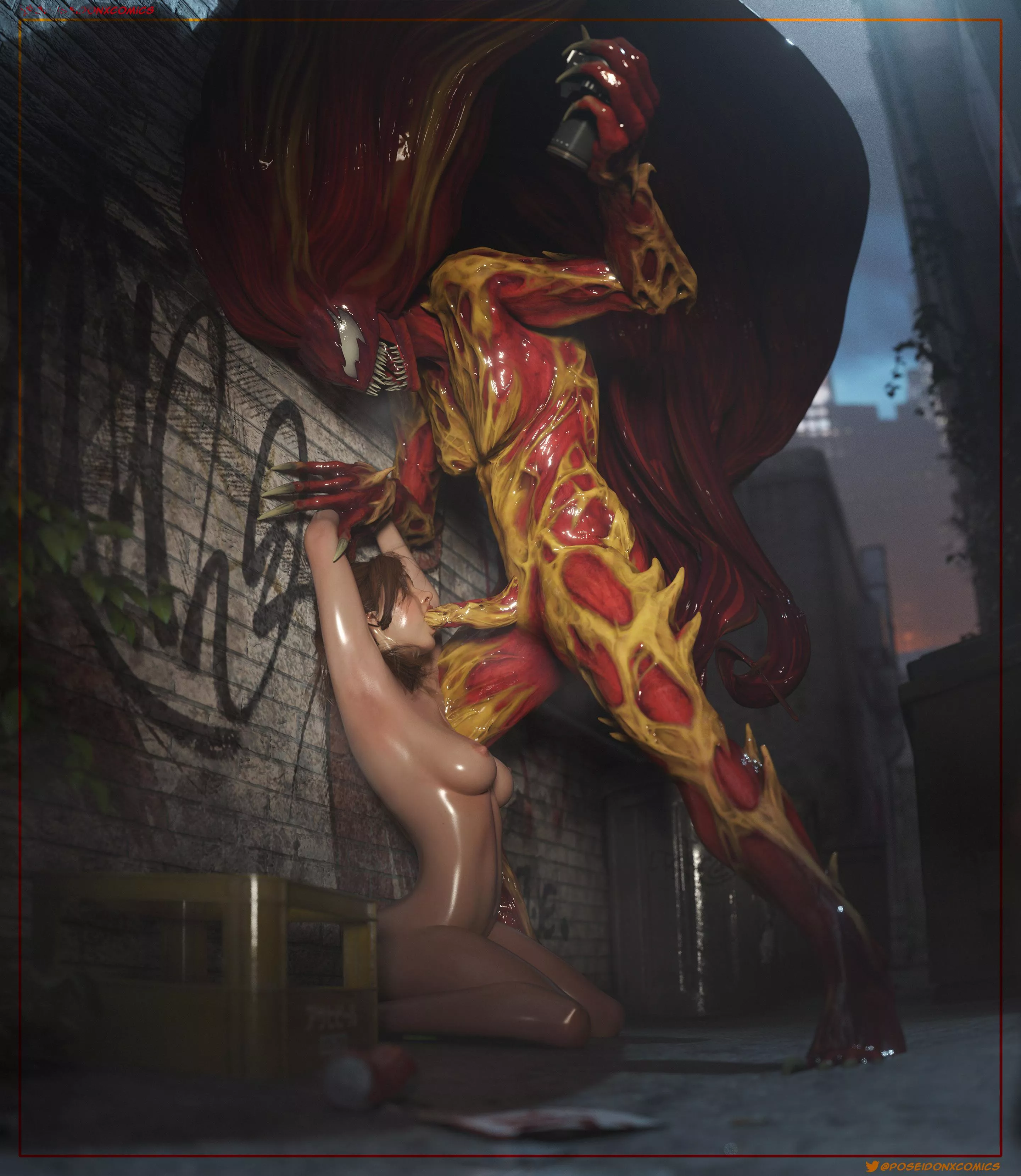 Scream symbiote and MJ