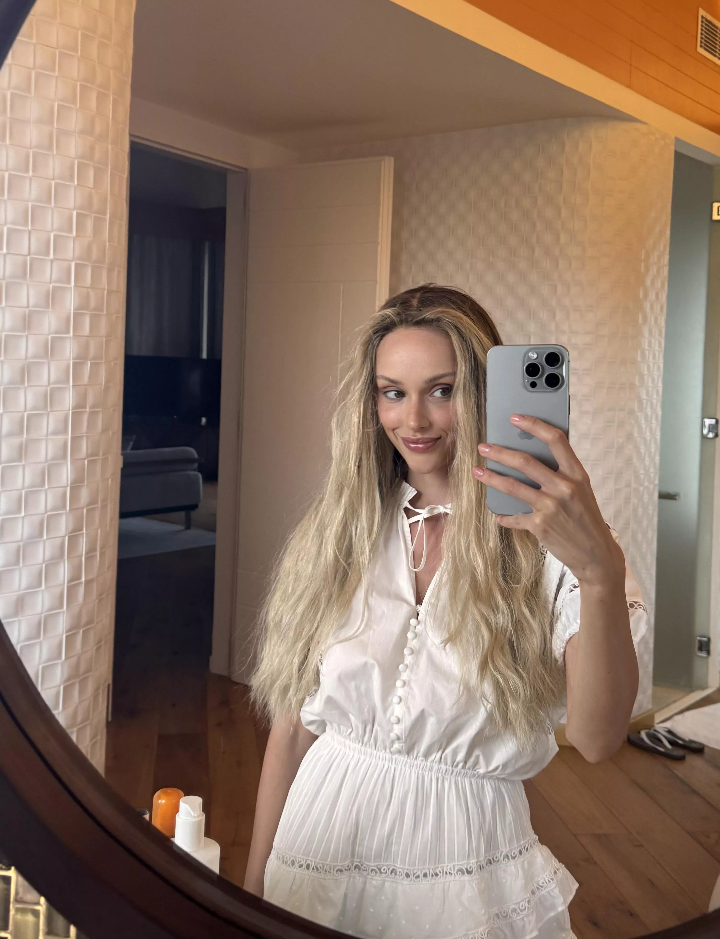 Feeling classy in white dress 