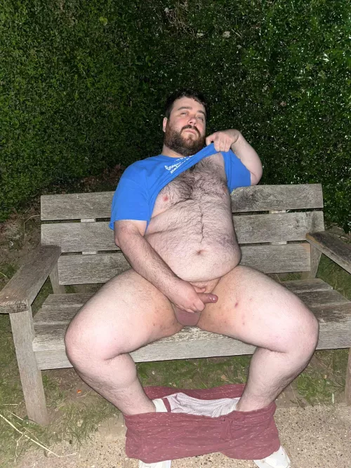 You gonna join your bear on this bench?