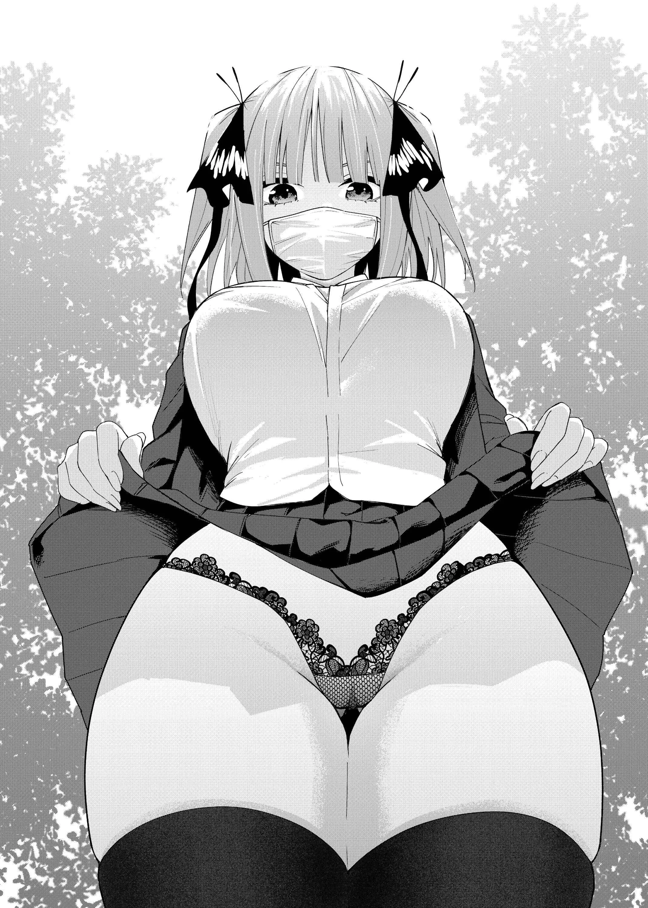 Nino Lifting Up Her Skirt Showing Off Her Lingerie (Quintessential Quintuplets)
