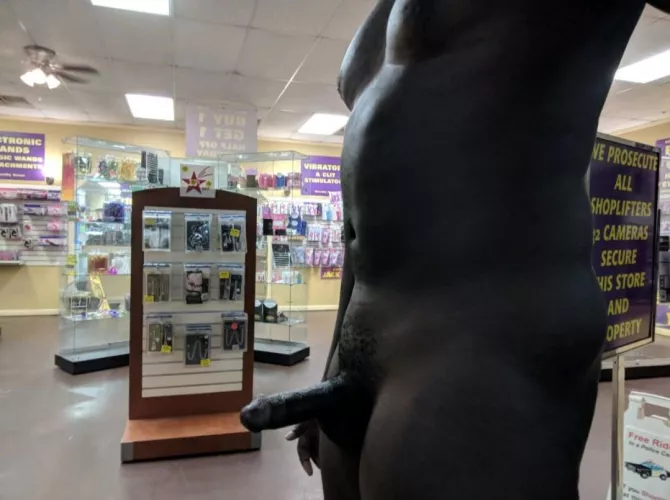 Nude at the adult store