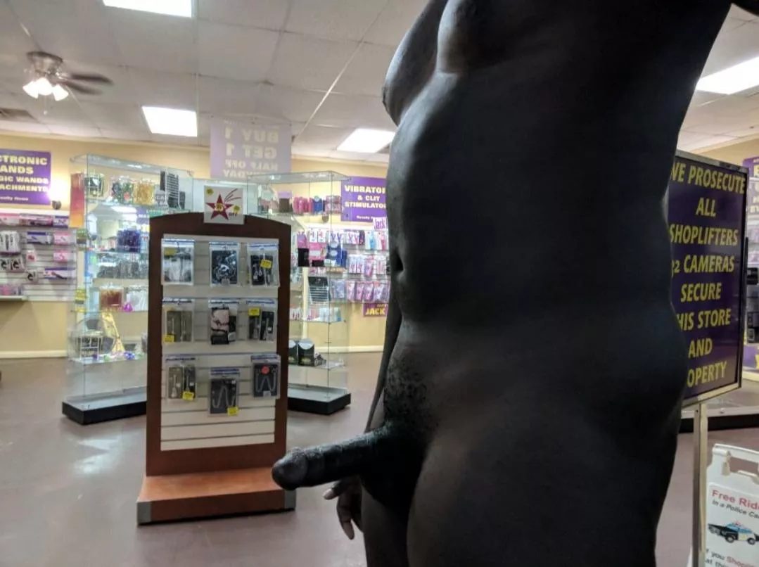 Nude at the adult store