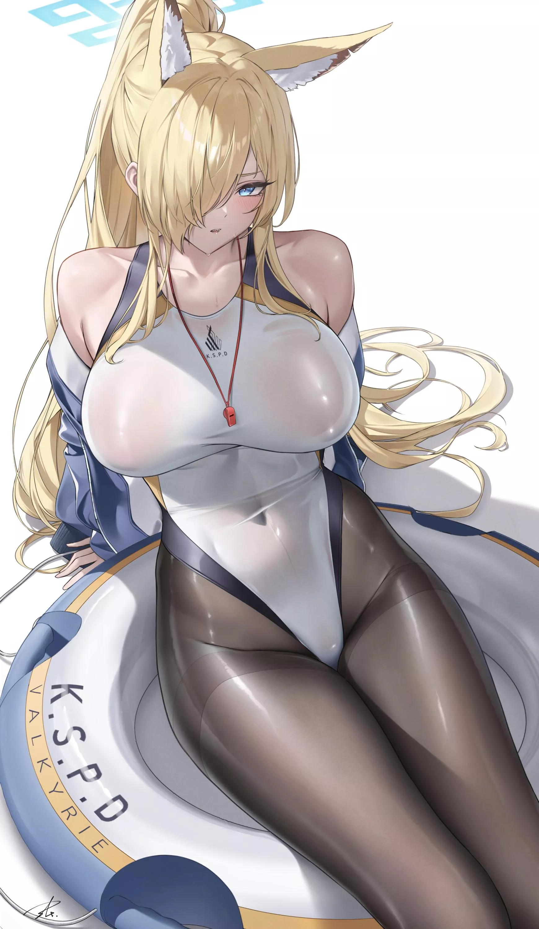 Swimsuit Kanna in tights (Yabacha) [Blue Archive]