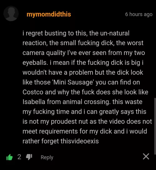 video does not meet requirements 