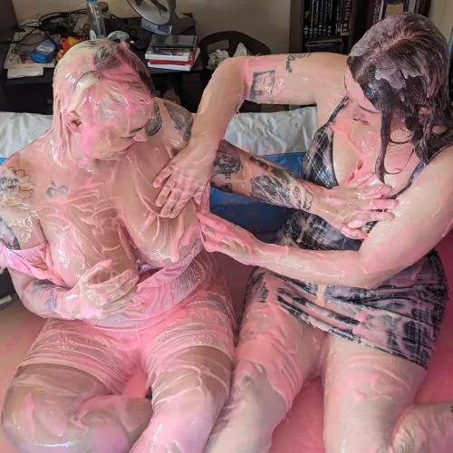 Whata better than 1 hot women covered in gunge and custard? 2