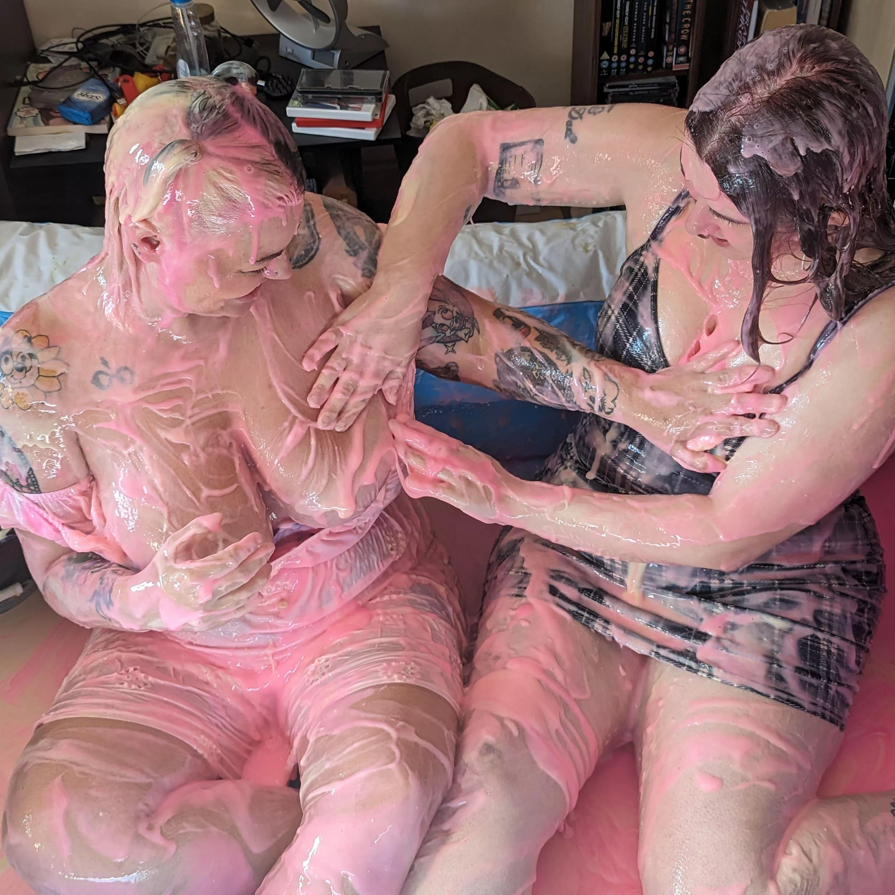 Whata better than 1 hot women covered in gunge and custard? 2