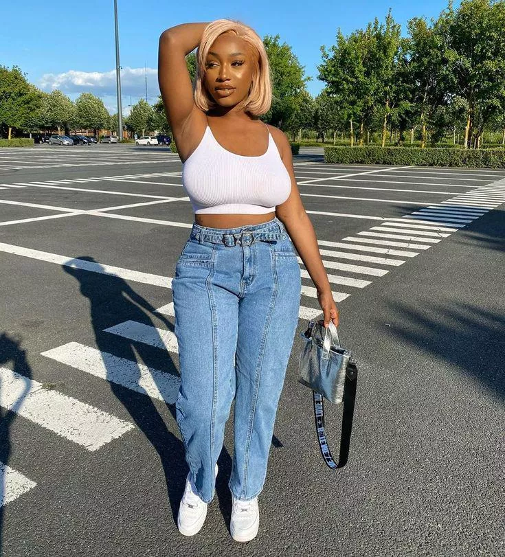 Effortlessly chic in denim and white. Ready to turn heads!