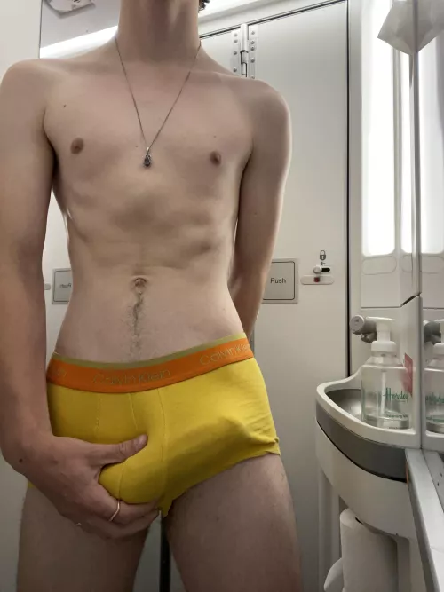 ever been with a hung teen in an airplane bathroom before?