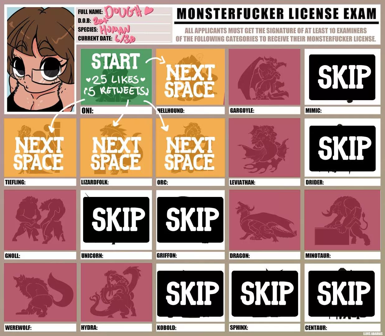 Monster License Exam Board Game (Twitter Only)