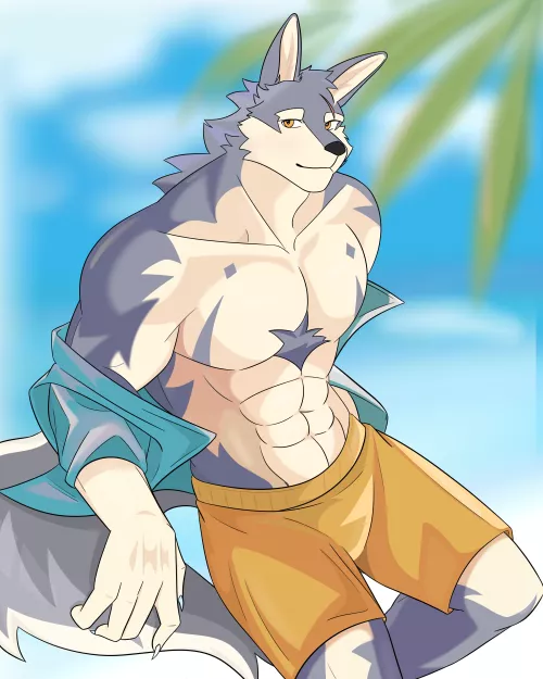 On the beach, it's hot