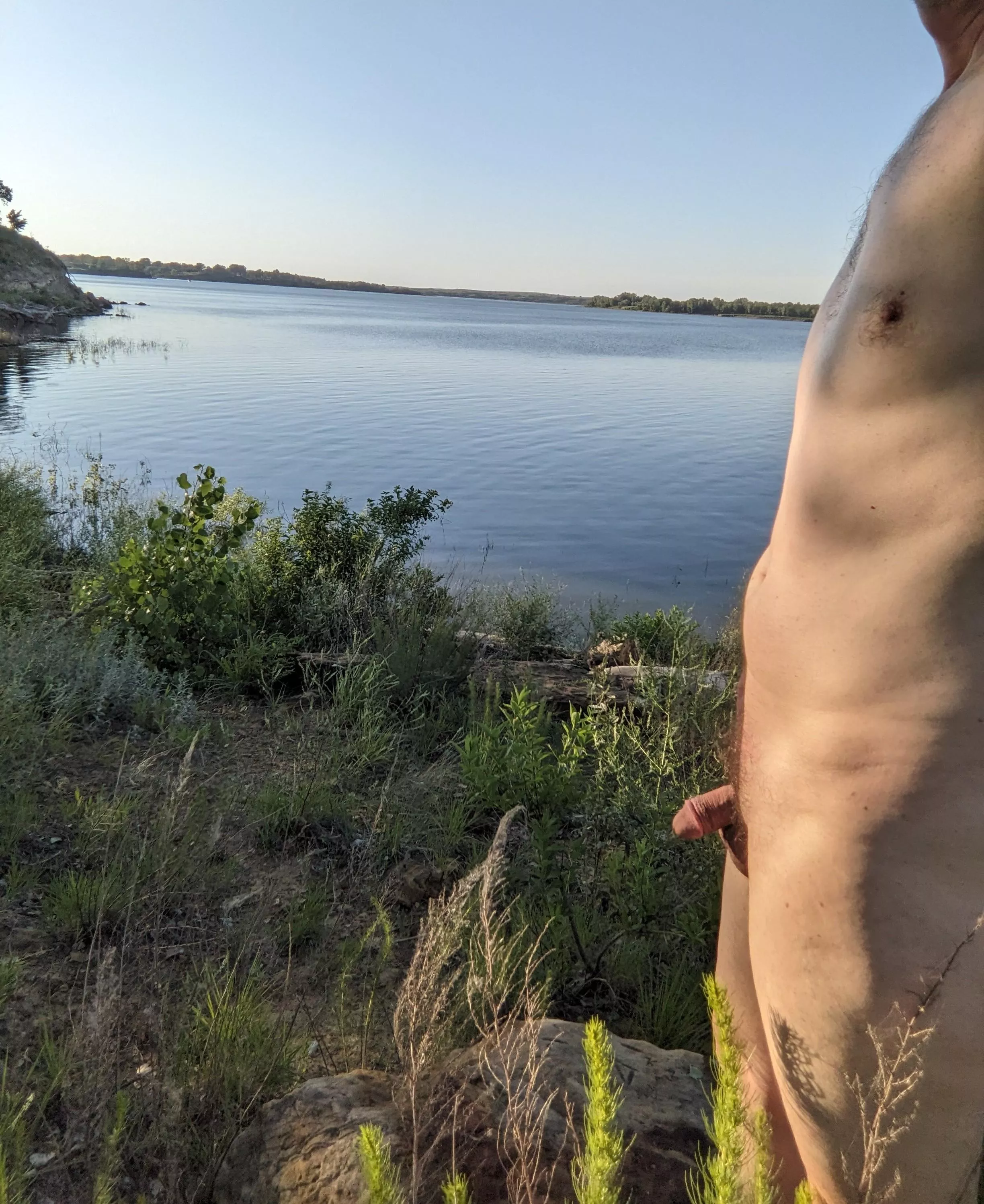 Spending a hot day near the water... And of course, naked
