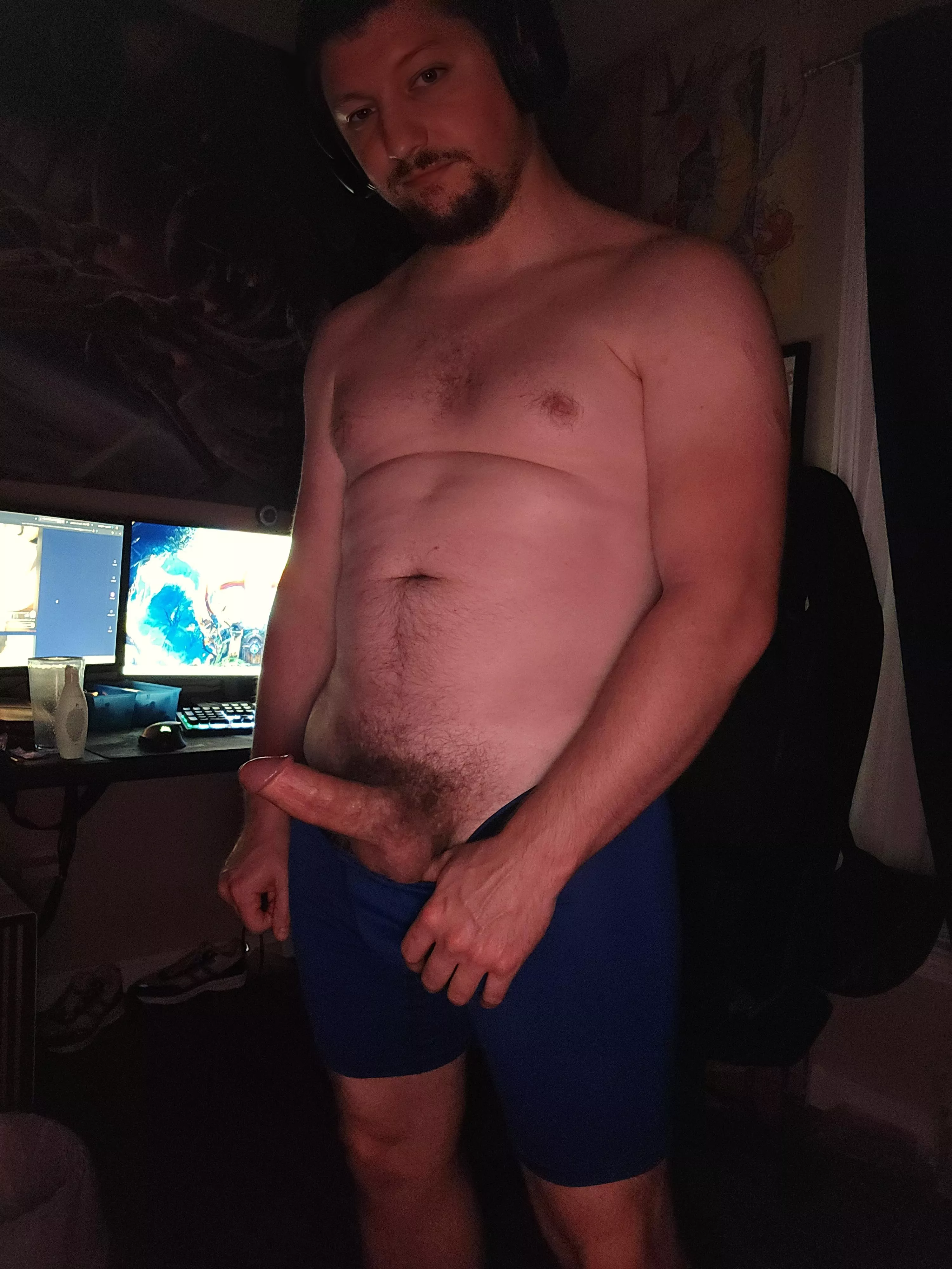 Blue underwear and red light