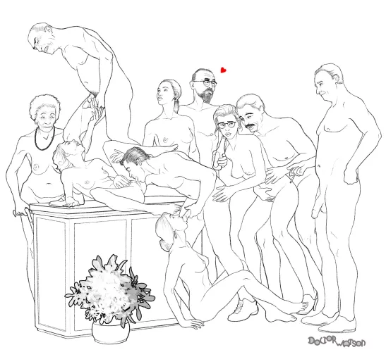 ‘Ceci n’est pas une orgie’, digital drawing by me.