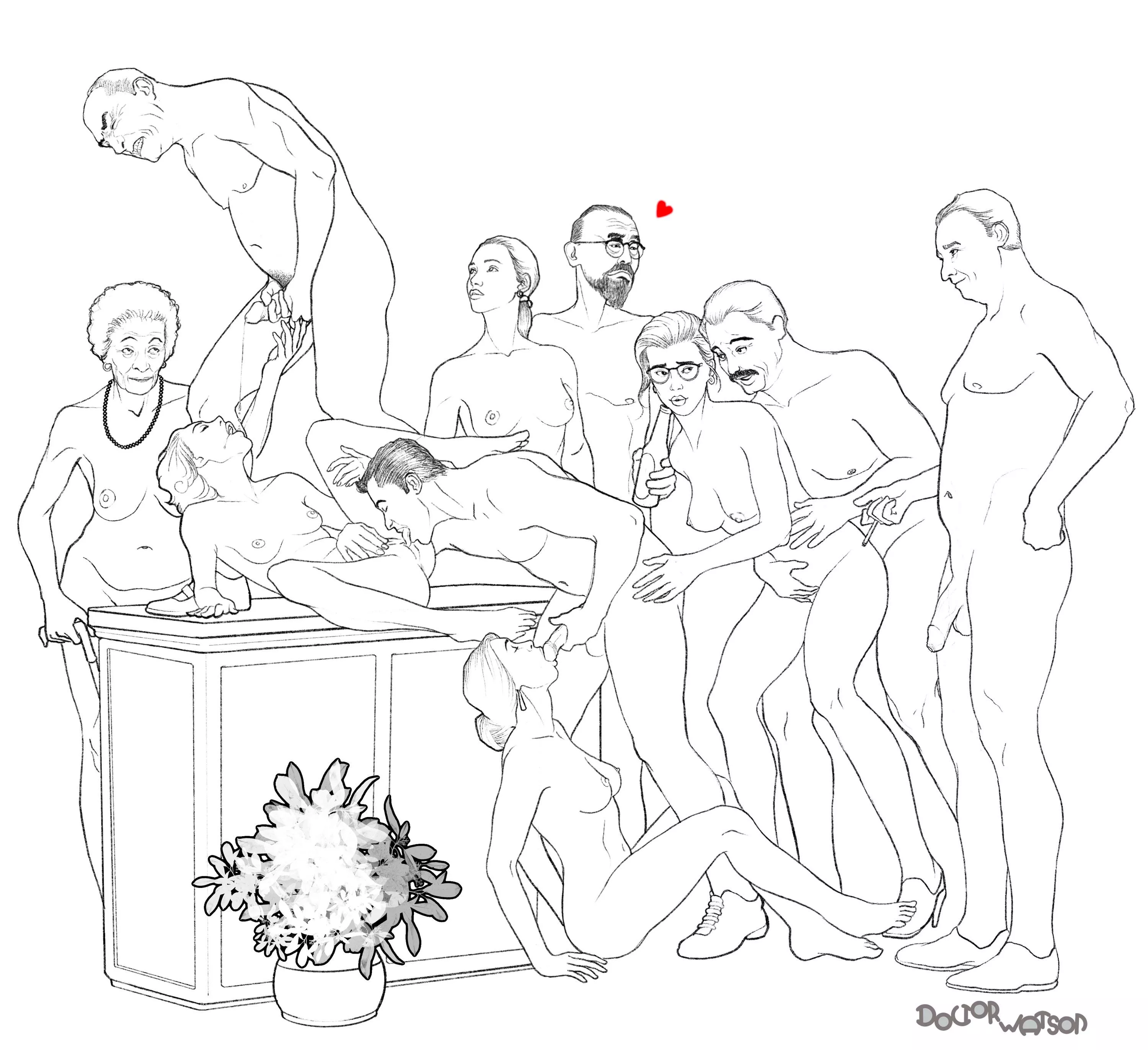 ‘Ceci n’est pas une orgie’, digital drawing by me.