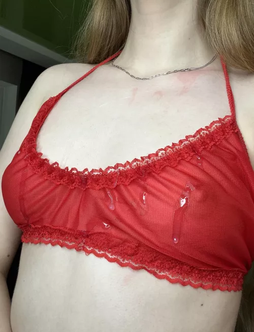 Cum on my bra looks sexy.