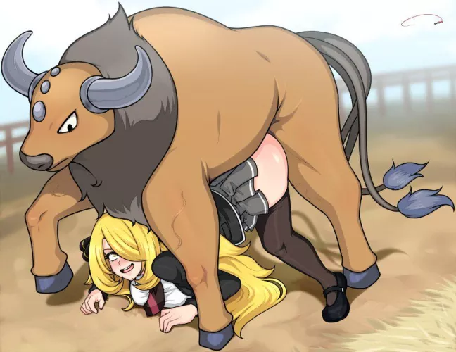 Cynthia looses to a Tauros! (aldharoku) 