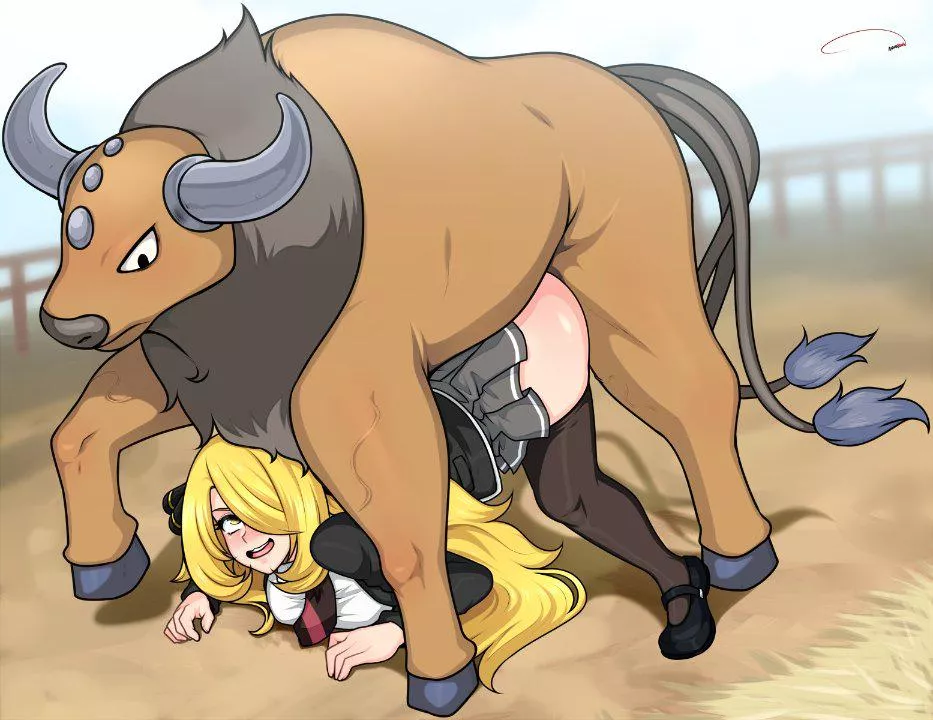 Cynthia looses to a Tauros! (aldharoku) 
