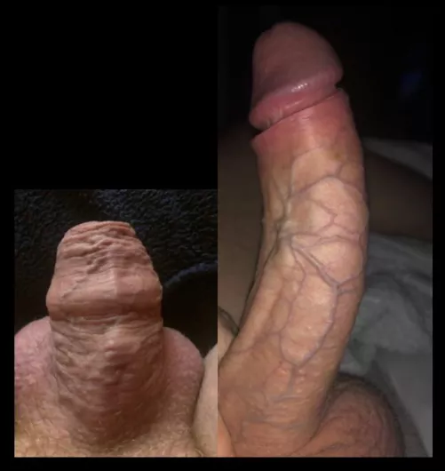 My small flaccid cock to erection