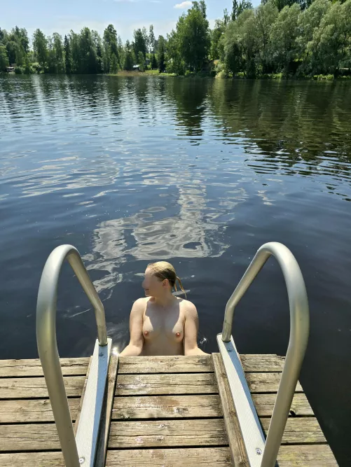 Topless on a non-nude beach <3