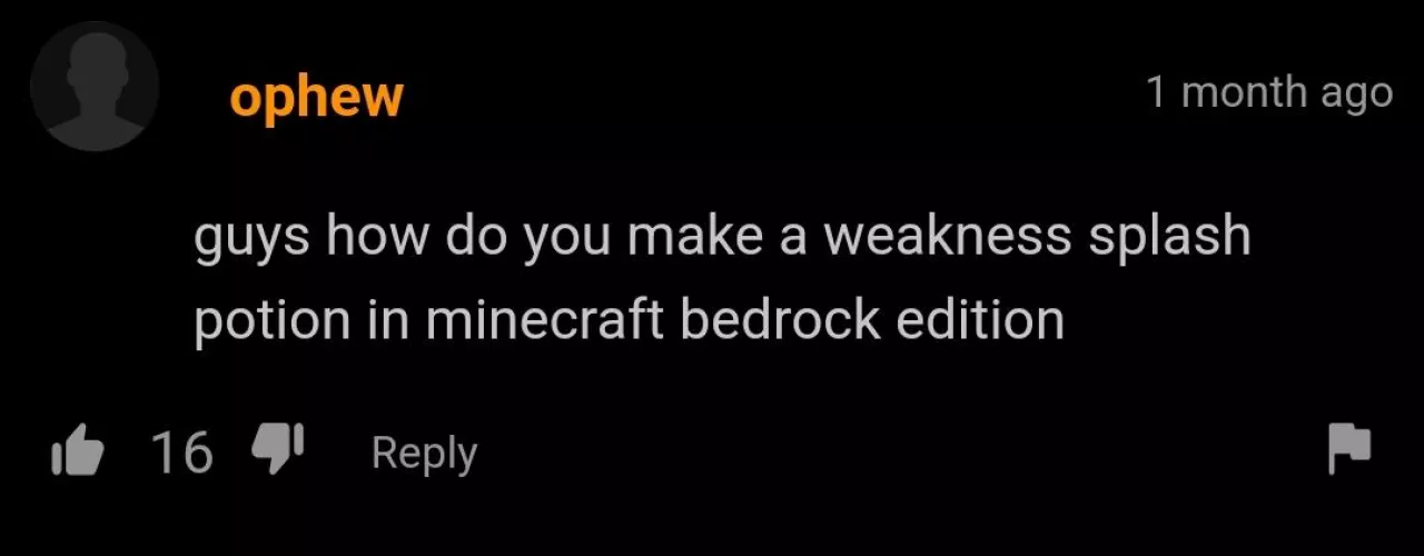 1 Fermented Spider Eye, 1 Water Bottle, 1 Brewing Stand, 1 Blaze Powder, 1 Gunpowder, and 1 Crafting table