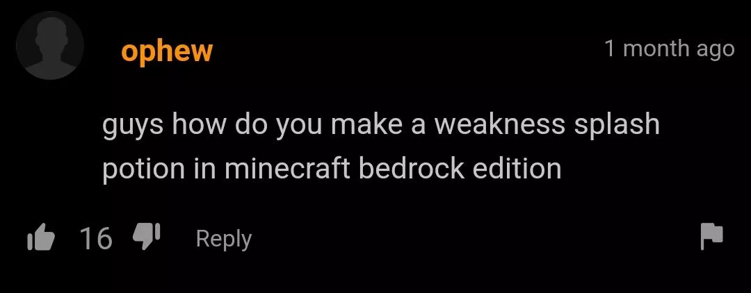 1 Fermented Spider Eye, 1 Water Bottle, 1 Brewing Stand, 1 Blaze Powder, 1 Gunpowder, and 1 Crafting table